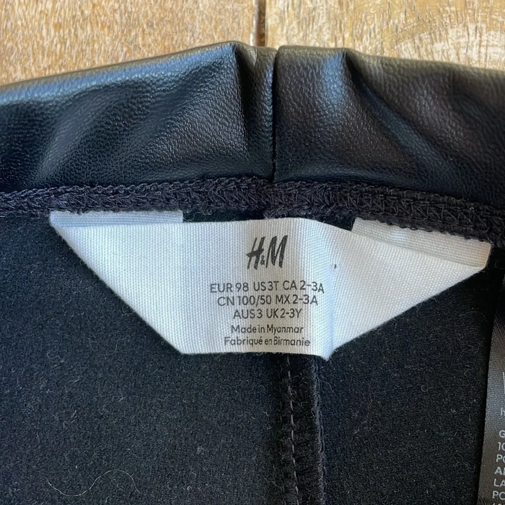 NWOT H&M pleather leggings 3t